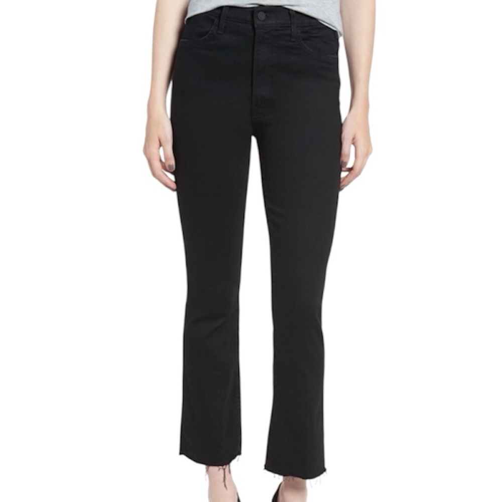 Mother Hustler Ankle Fray in Black Size 28